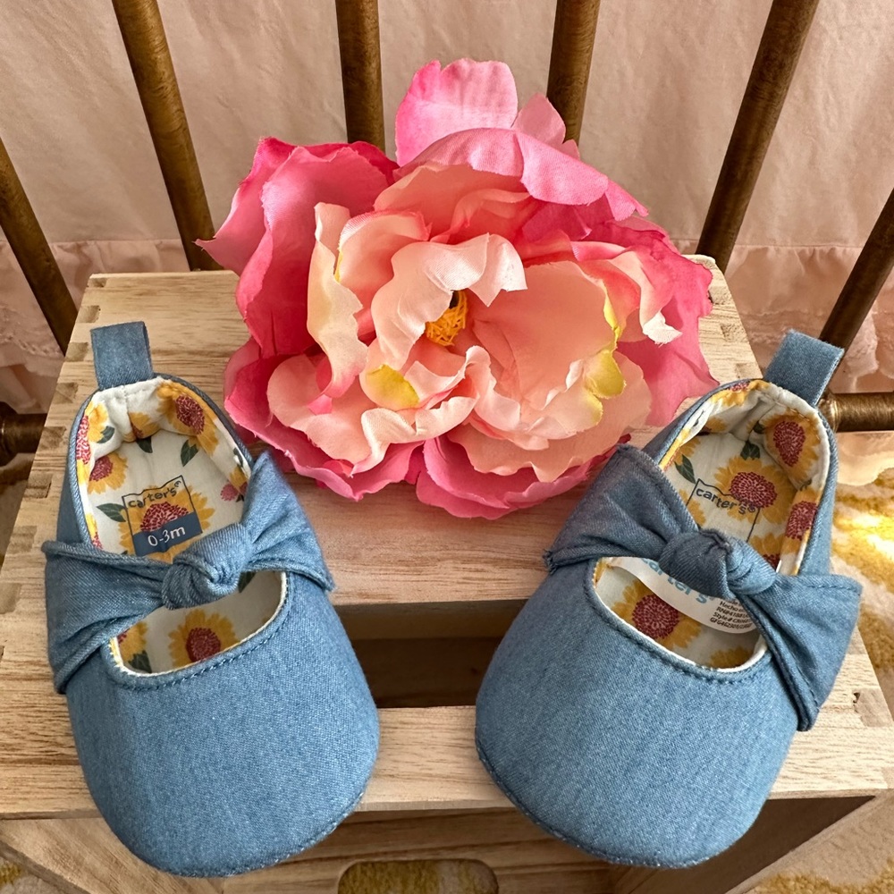 Chambray Baby Crib Shoes